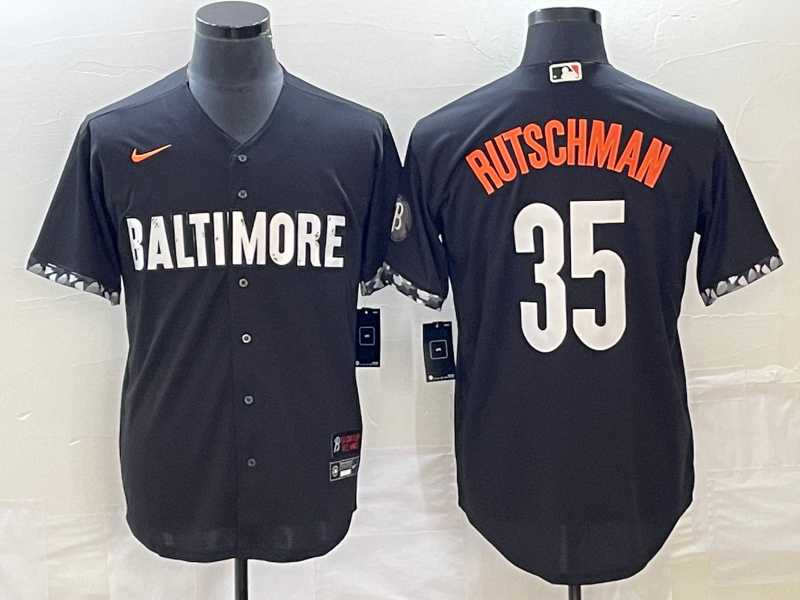 Men%27s Baltimore Orioles #35 Adley Rutschman Black 2023 City Connect Cool Base Stitched Jerseys->baltimore orioles->MLB Jersey